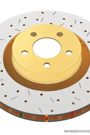 DBA 97-04 Corvette C5/C6 Front Drilled & Slotted 4000 Series Rotor (w/ Black Hub) Buy Direct