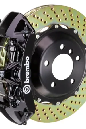 Brembo 09-11 997.2 C4 (Excl PCCB) Fr GT BBK 6Pis Cast 380x32 2pc Rotor Drilled-Black Special Discount