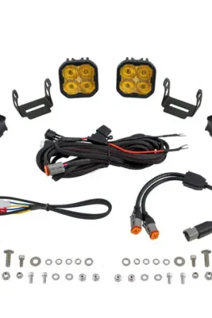 Premium Diode Dynamics SS3 LED Bumper 2 In Roll Bar Kit Sport - Yellow SAE Fog (Pair)