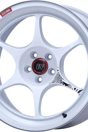 Certified Enkei PF06 18x8in 5x112 BP 50mm Offset 75mm Bore White Machined Wheel