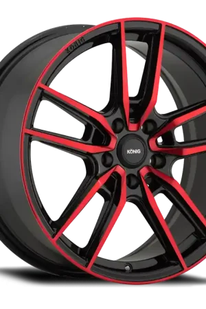 Konig Myth 17x8 5x100 ET43 Gloss Black w/ Red Tinted Clearcoat Factory Price