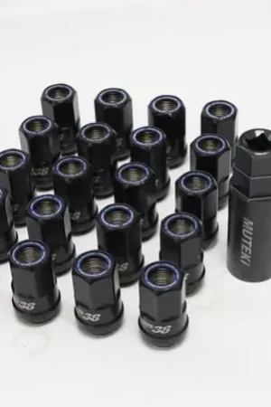 Wheel Mate Muteki HR38 Open End Lug Nuts 12x1.25 Titanium Chrome / Blue Ring Order Now