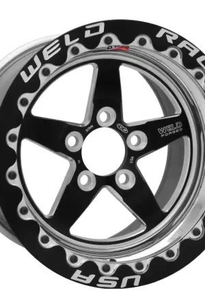 Special Discount Weld S71 15x9.33 / 5x4.75 BP / 3.5in. BS Black Wheel (Low Pad) - Black Single Beadlock MT