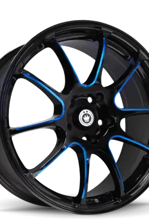 Luxury Konig Illusion 17x7 5x114.3 ET40 Black/Ball Cut Blue