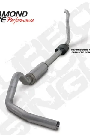 Handmade Diamond Eye KIT 4in Turbo Back Single AL: 94-97 FORD 7.3L F250/F350 PWRSTROKE NFS W/ CARB EQUIV STDS