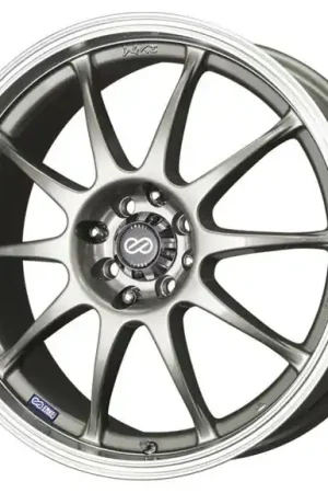 Enkei J10 15x6.5 4x100/114.3 38mm Offset 72.62mm Bore Dia Silver w/ Machined Lip Wheel Premium