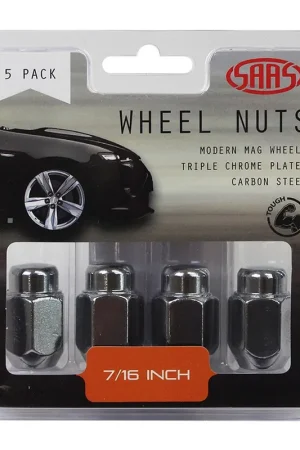Direct From Factory SAAS 235205 WHEEL NUTS ACORN TAPER 7\\/16 CHROME 35MM 5PK