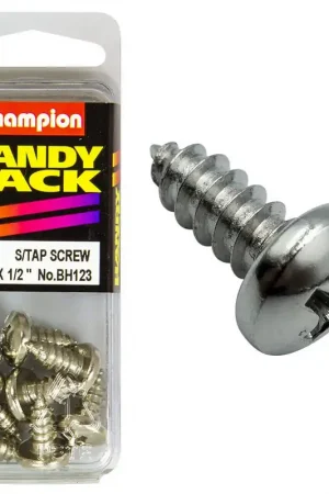 New Release Champion Pack of 8 14G x 13mm Philips Pan Head Nickel Plated Self Tapping Screws - BH123