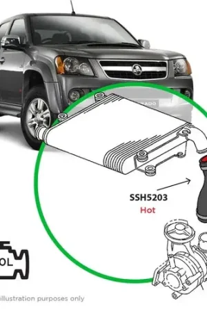 Seasonal Sale SAAS Holden Rodeo RC Colorado 2010 - 2012 4JJ1 Intercooler Hot Side Silicone - SSH5203