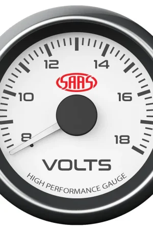 Direct From Manufacturer SAAS Muscle Series Volt Gauge (8-18V), 52mm Diameter - White - SG-VLT52W