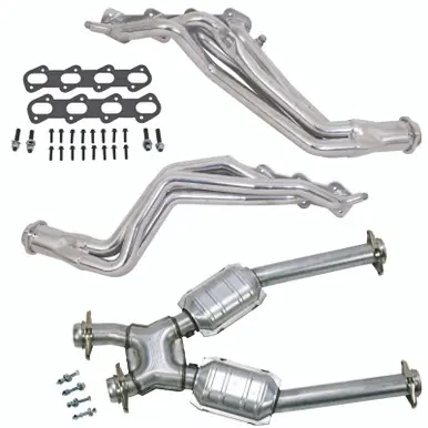 BBK 96-98 Ford Mustang Cobra 1-5/8 Long Tube Headers w/High Flow Catted X-Pipe (Silver Ceramic) - 15323 Fresh Stock