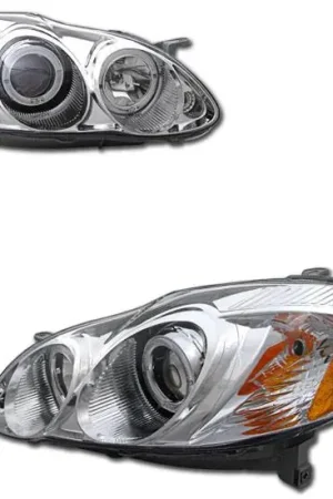 Worldwide Shipping Chrome Halo Pro HeadlightsAmber