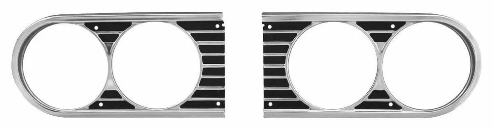Headlight Bezels for 1964 Chevrolet Chevelle, El Camino Pair Direct From Factory