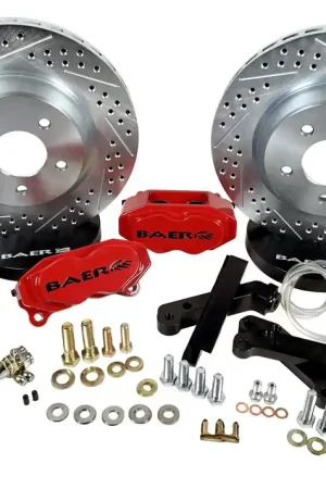 Warranty Included Baer Brakes 4261418HO-1X Baer Brakes 13" SS4 Front Brake Kit, Hugger Orange, Slot, Std. Studs