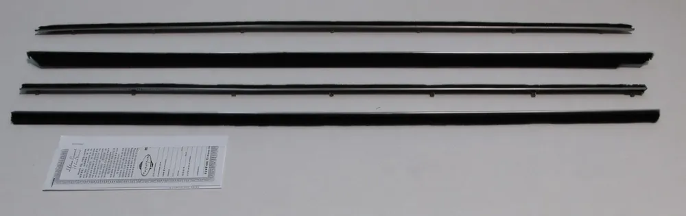 Genuine Window Sweeps Weatherstrip for 1965-66 Ford Mustang Black Front Left Right 4 pcs