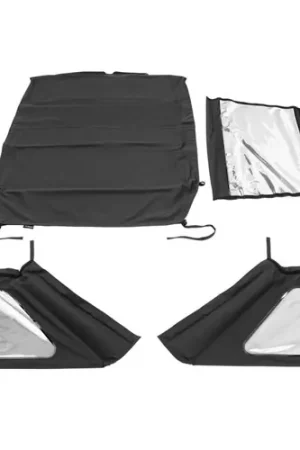 Reduced Price Rugged Ridge 2018-2025 Jeep Wrangler JLU 4 Dr Black Diamond Stitch Cloth Voyager Top (Tinted) - 13863.35