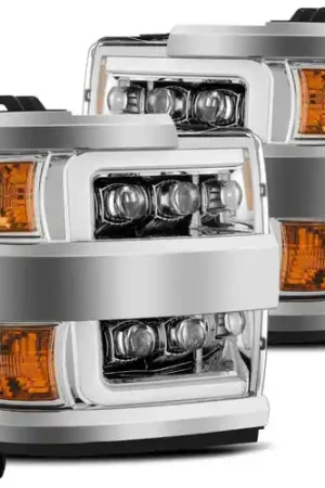 Free Returns AlphaRex 15-18 Chevy 2500HD NOVA LED Proj Headlights Plank Style Chrome w/Activ Light/Seq Signal/DRL