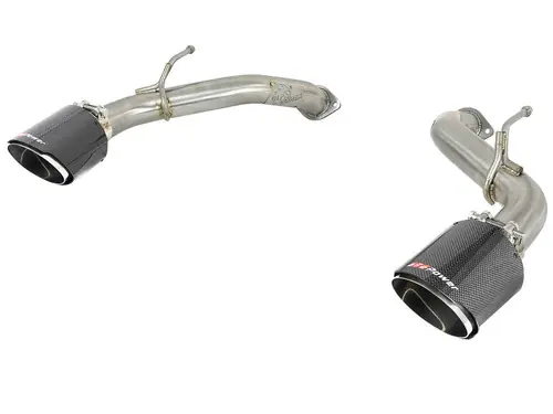 aFe POWER Takeda 2.5in 304 SS Axle-Back Exhaust w/ Carbon Fiber Tips 17-19 Infiniti Q60 V6-3.0L (tt) - 49-36133NM-C Genuine