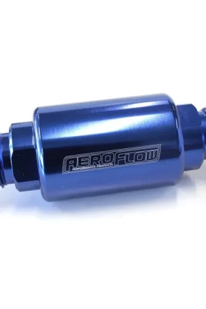 Next Day Delivery Aeroflow Stainless Steel 40 Micron Billet Fuel Filter -8AN - 1.25" x 3" - Black