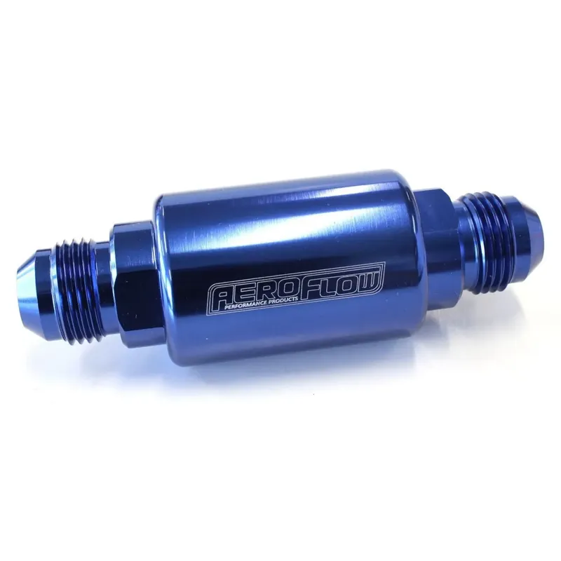 Next Day Delivery Aeroflow Stainless Steel 40 Micron Billet Fuel Filter -8AN - 1.25" x 3" - Black