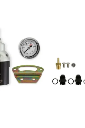 Markdown Holley EFI EFI BILLET BYPASS FUEL PRESSURE REGULATOR KIT 15-90 PSI Fuel Regulator 8AN Boost Reference 1:1, Gauge and Fittings