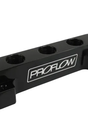 Proflow Fuel Block Log -06AN ORB Side Ports & 3x -06AN ORB Ports Black Exclusive Offer