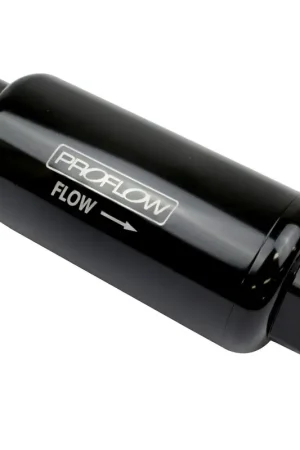 Proflow Fuel Filter Inline Mount Billet Aluminium Black Anodised 10 Microns 90mm Length -8 AN Inlet/Outlet Fan Favorite