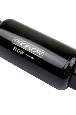 Proflow Fuel Filter Inline Mount 40 Microns Billet Aluminium Black Anodised 140mm Length -10 AN Inlet/Outlet Fast Shipping