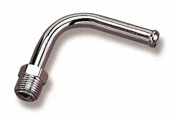Holley Fuel Line Plumbing Kit Fuel Line Hose & Fitting Fitting Chrome Universal 90 deg. fitting 3/8" hose end with 5/8"-18 inverted flare fitting. Limited Offer