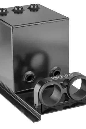 Handmade Proflow Fuel Surge Tank Fabricated Aluminium Square 044 Pump Mounts 200mm x 200mm x 180mm 5L AN Anodised