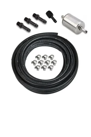 Budget Holley EFI Fuel System Kit Fuel system consisting of; 20ft of 3/8" Vapor Guard Fuel Hose, Filter, necessary hardware for a return-less system installation