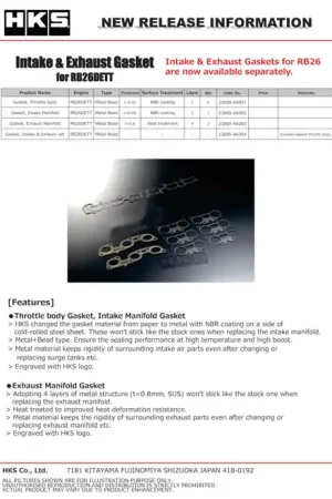 Modern HKS GASKET Throttle Body (RB26DETT)