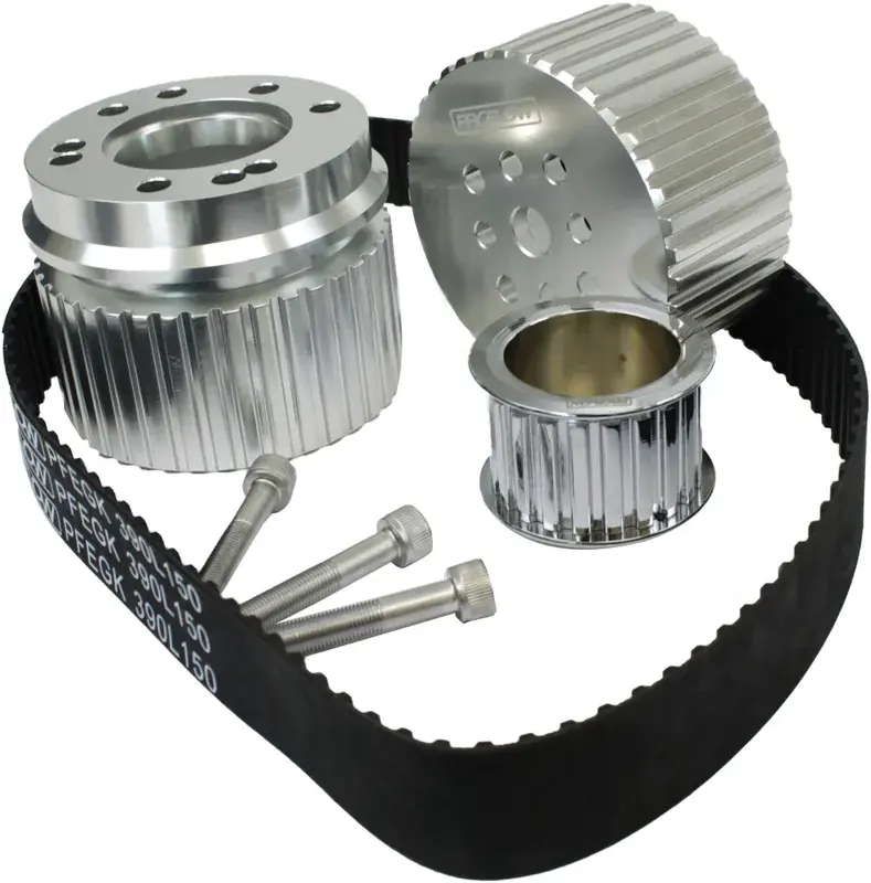 Budget Proflow Gilmer Belt Drive Kit For SB Ford 289/302/351 Windsor Billet Aluminium Silver Anodised