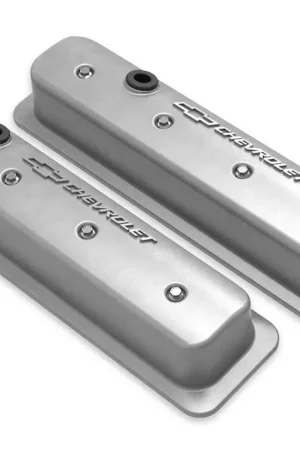 Holley GM Licensed Valve Cover - Muscle Series - SBC - Center Bolt - Natural Small Block Chevrolet - ZZ6/Vortec - Emissions Provision High Quality