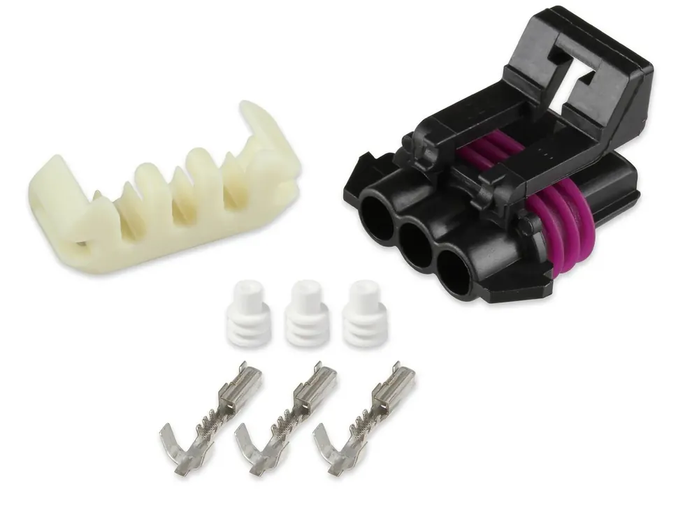 Next Day Delivery Holley EFI Hall Effect Sensor Connector for 554-118 METRIPACK, 3 CAVITY, FEMALE, BLACK REPLACEMENT CONNECTOR FOR 554-118