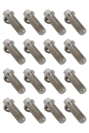 Proflow Header Bolts 5/16'' Hex Head Tight Access 3/8''-16 x 1.00'' Stainless SS304 0.527'' OD Washers Set of 16 Viral