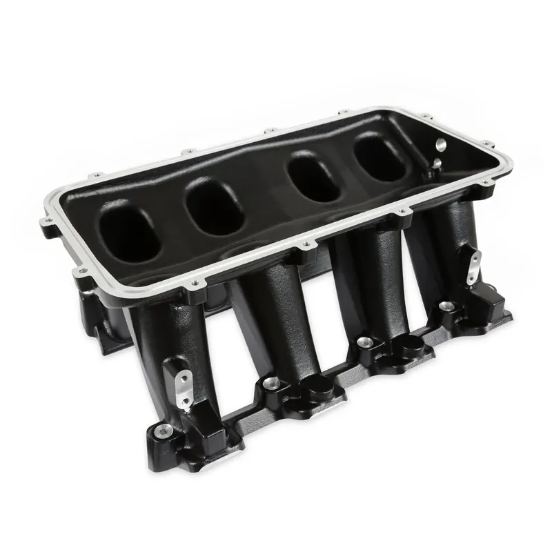 Holley Hi-Ram Lower Manifold - GM LS1/LS2/LS6-Black LS1/LS2/LS6 Cathedral Port Carbureted Base Only Plenum-Top-Mounting Fabrication Flange Available One Day Deal