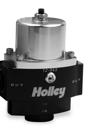 Holley HP Billet Carbureted Fuel Pressure Regulator Street/Strip Carbureted Applications Two Port Adjustable from 4.5 to 9 PSI Professional Grade