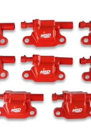 MSD Ignition Coil - Blaster Series - LS2/LS3/LS4/LS7/LS9 Engines - Red - 8-Pack 2005-2013 GM LS Engines - 12570616/12573190/12611424 Replacement Limited Edition