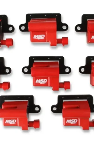 MSD Ignition Coil - GM LS Blaster Series - L-Series Truck Engine - Red - 8-Pack 1999-2007 GM L-Series Truck Engines - 12558693/19355500 Replacement While Supplies Last