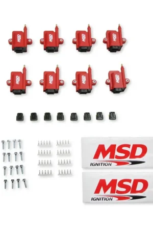 MSD Ignition Coil - Smart - 8-Pack - Red Universal - Use with Holley or EFI Systems Bulk Order