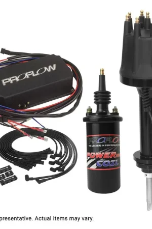 Direct From Factory Proflow Ignition Combo Kit Pro Series Billet Distributor SupeMax Leads 8.5mm Ignition CDI 6AL Striker Coil BB Chrysler 440 Kit