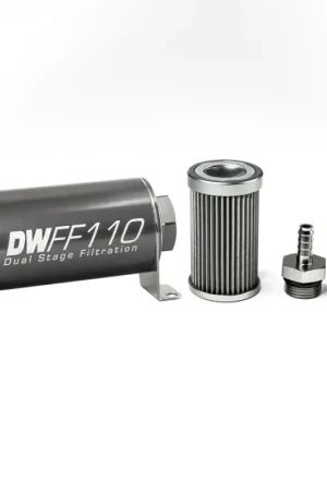 Deatschwerks In-Line Fuel Filter Element and Housing Kit Stainless Steel 40 Micron 110mm Budget