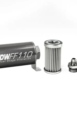 Mega Sale Deatschwerks In-Line Fuel Filter Element and Housing Kit Stainless Steel 5 Micron 110mm