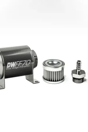 Best Price Deatschwerks In-Line Fuel Filter Element and Housing Kit Stainless Steel 5 Micron 70mm