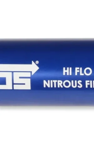 NOS In-Line Hi-Flow Nitrous Filter, 6AN - Blue High pressure nitrous filter, -6AN x -6AN in-line billet aluminum 140 micron Special Discount
