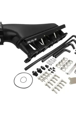 Original Proflow Intake Manifold Kit Fabricated Aluminium Black For Nissan RB26 Inlet Plenum 90mm Throttle Body Fuel Rail