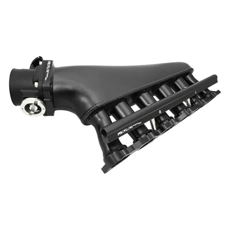 Markdown Proflow Intake Manifold Kit Fabricated Aluminium Black For Nissan TB48 Inlet Plenum 90mm Throttle Body Fuel Rail
