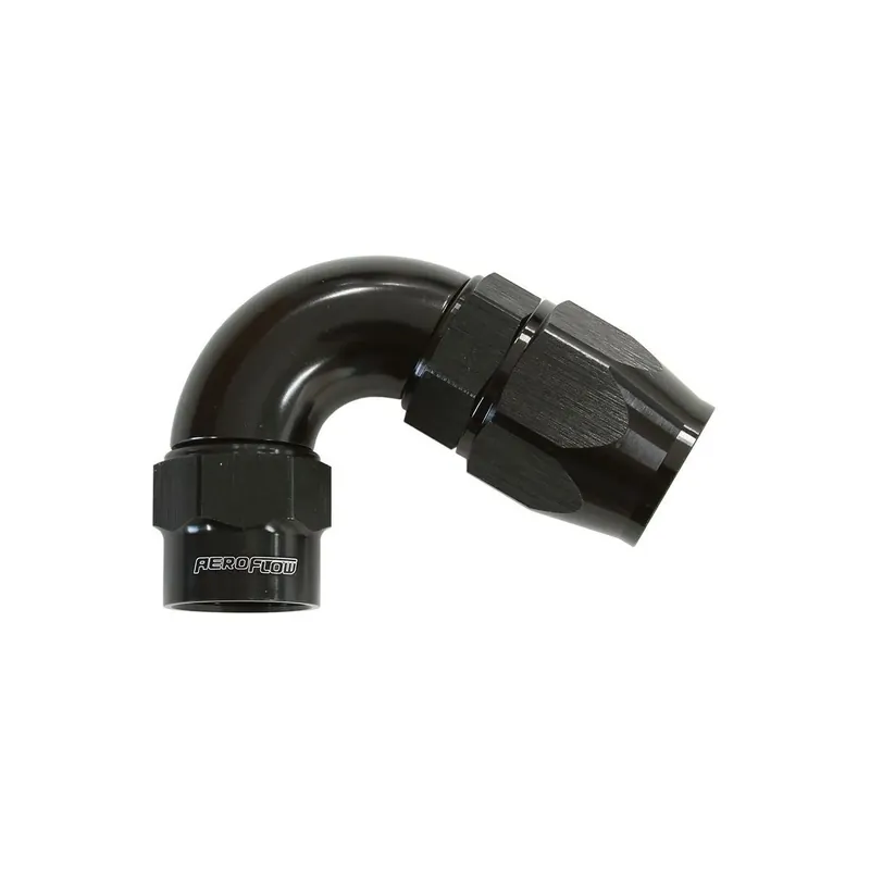 Aeroflow Kryptalon Big Bore Full Flow Swivel 120 Deg Hose End -10AN - Black - 1 Piece Genuine