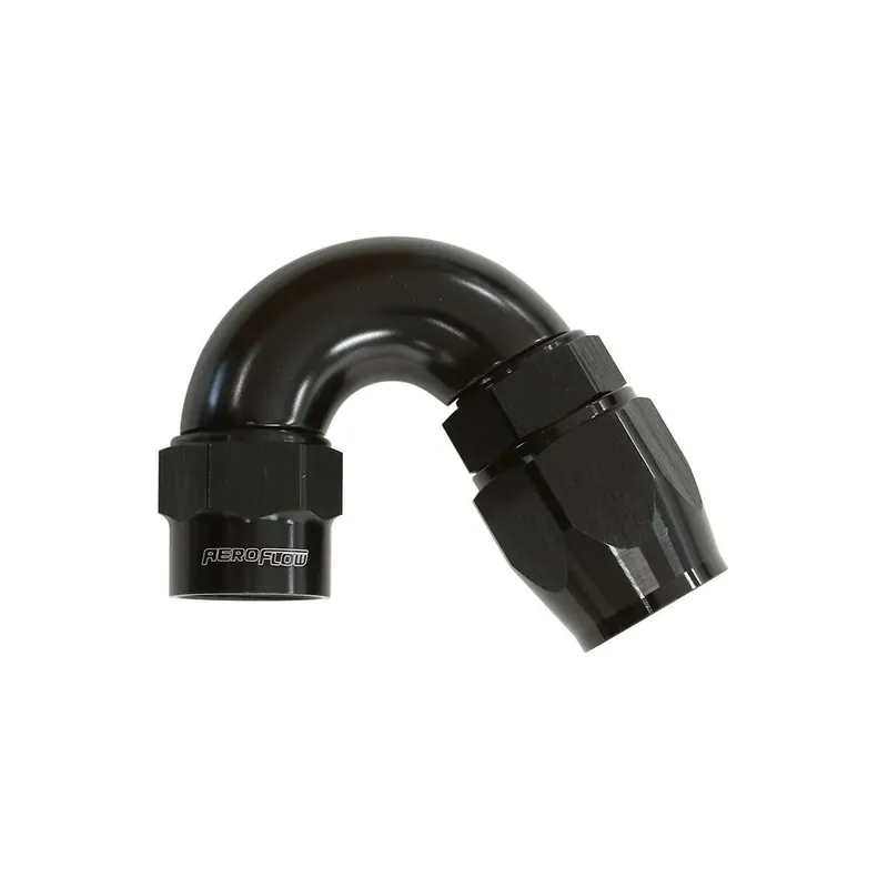 Aeroflow Kryptalon Big Bore Full Flow Swivel 150 Deg Hose End -12AN - Black - 1 Piece Hot Deal